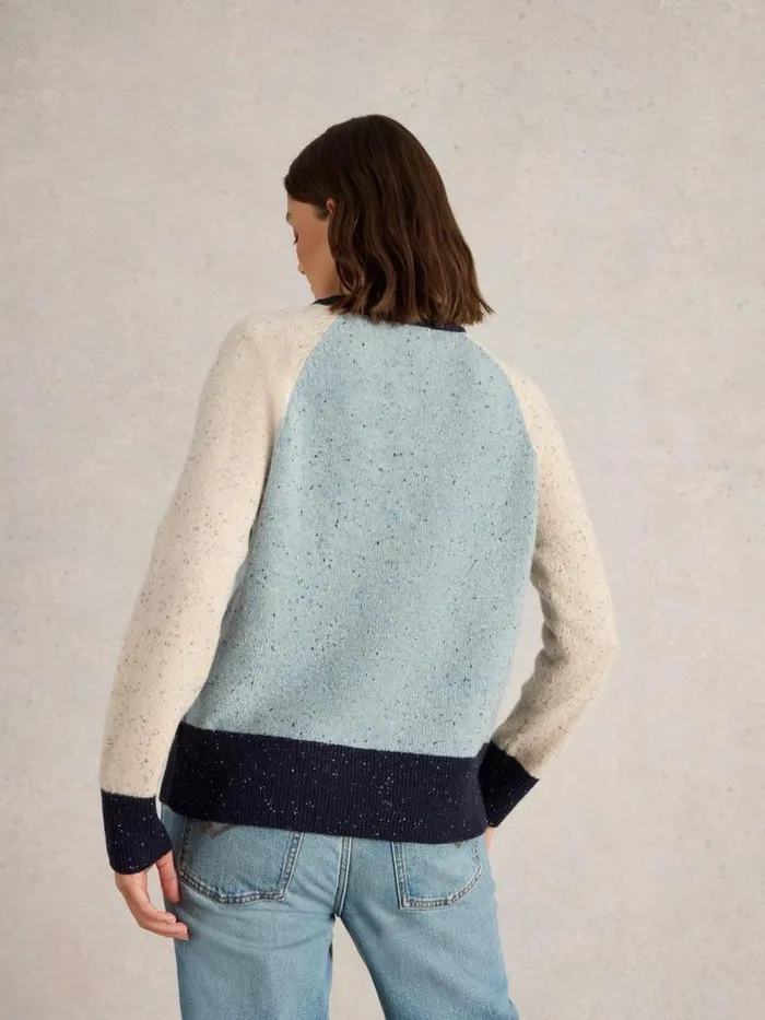 Women COLOURBLOCK NEP JUMPER Blue Multi White Stuff Knitwear Women COLOURBLOCK NEP JUMPER Blue Multi White Stuff Knitwear