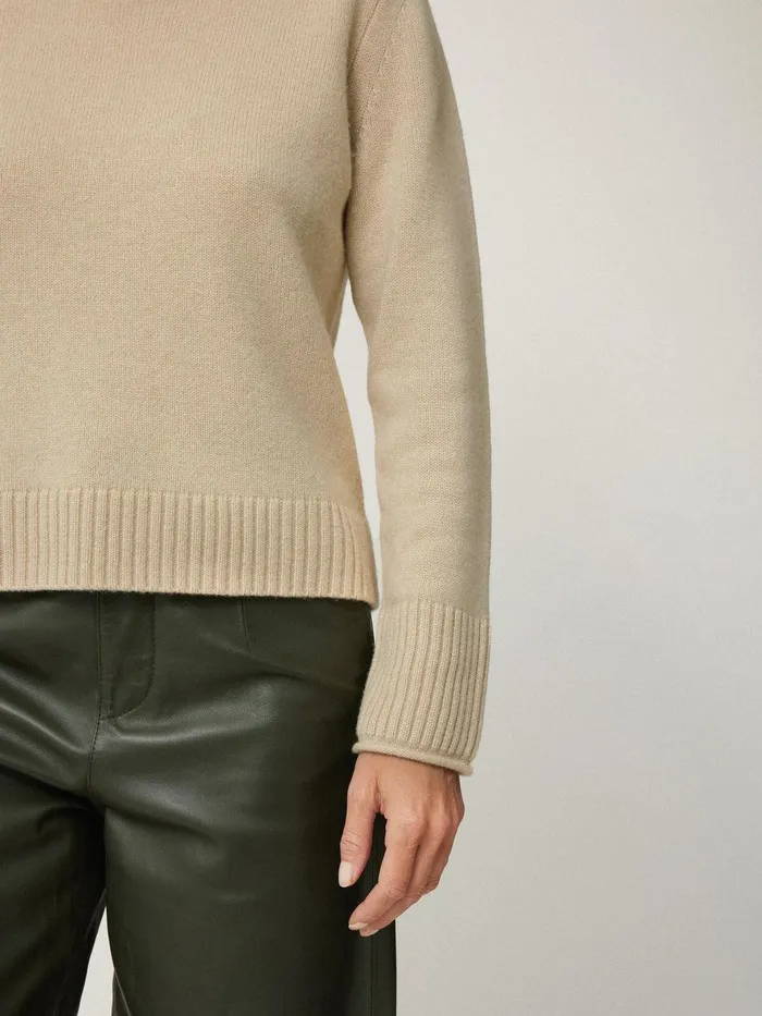 Women Compact Wool Cashmere Blend Jumper Cream Jigsaw Knitwear and Cashmere