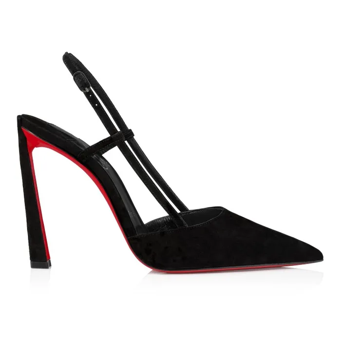 Women Condoroline 100 Mm Sling Back Pumps 8211 Veau Velours 8211 Black Christian Louboutin Pumps