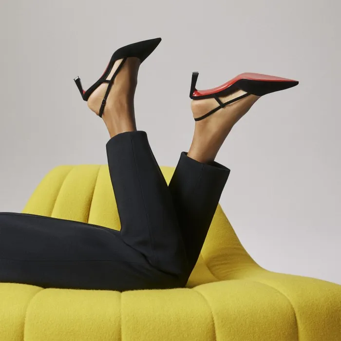 Women Condoroline 55 Mm Sling Back Pumps 8211 Veau Velours 8211 Black Christian Louboutin Pumps