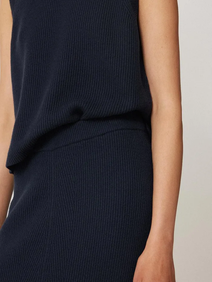 Women Cotton Blend Knitted Skirt Navy Jigsaw Knitwear and Cashmere