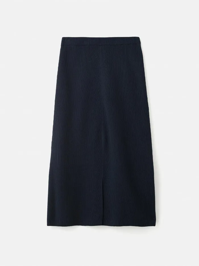Women Cotton Blend Knitted Skirt Navy Jigsaw Knitwear and Cashmere