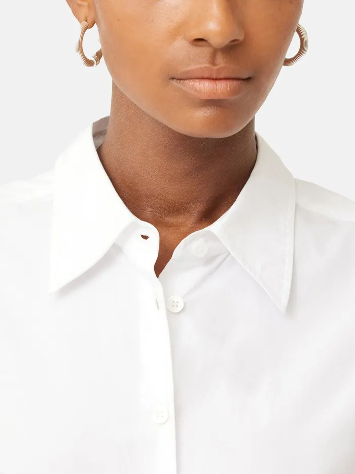 Women Cotton Poplin Shirt White Jigsaw Shirts and Tops