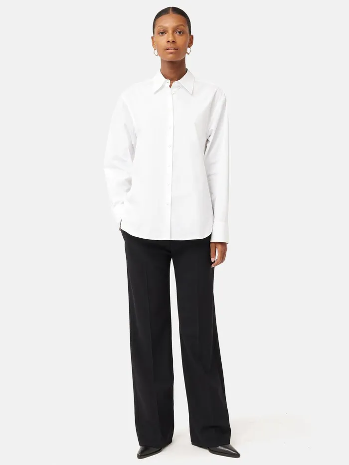 Women Cotton Poplin Shirt White Jigsaw Shirts and Tops