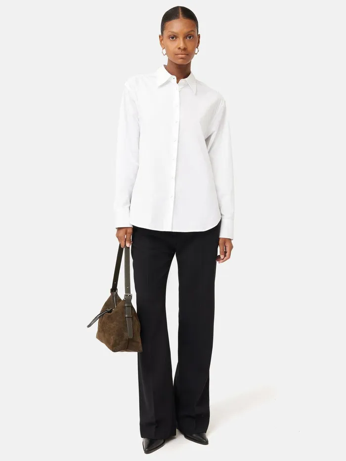 Women Cotton Poplin Shirt White Jigsaw Shirts and Tops