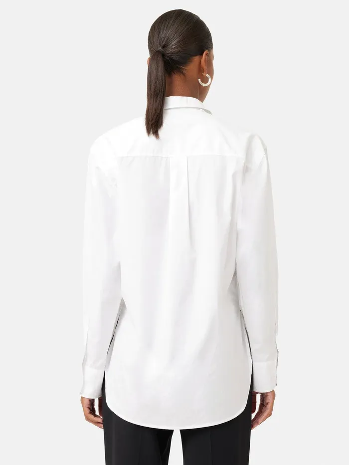 Women Cotton Poplin Shirt White Jigsaw Shirts and Tops