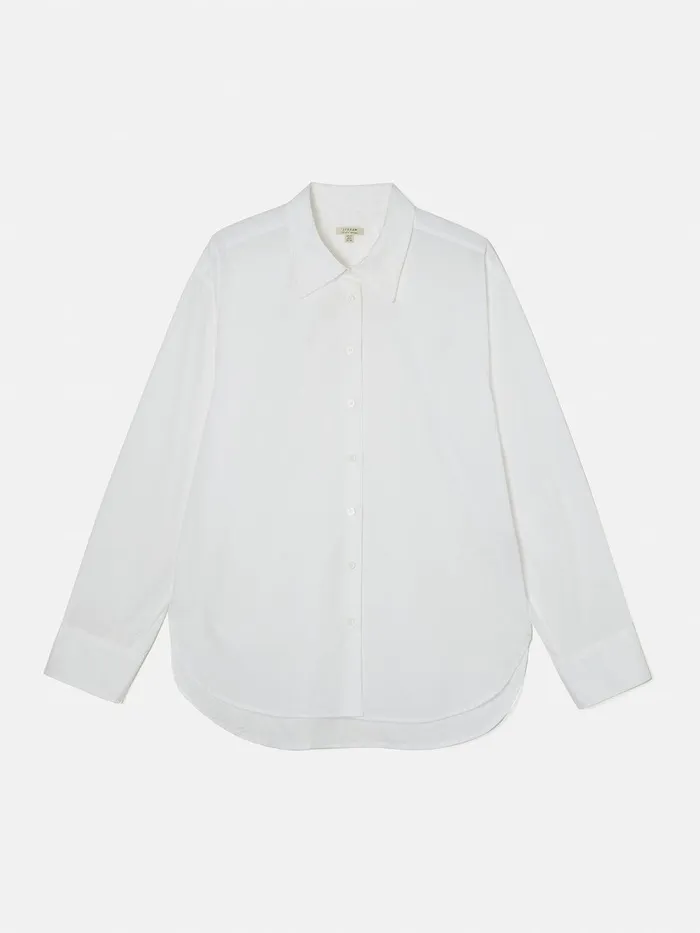 Women Cotton Poplin Shirt White Jigsaw Shirts and Tops