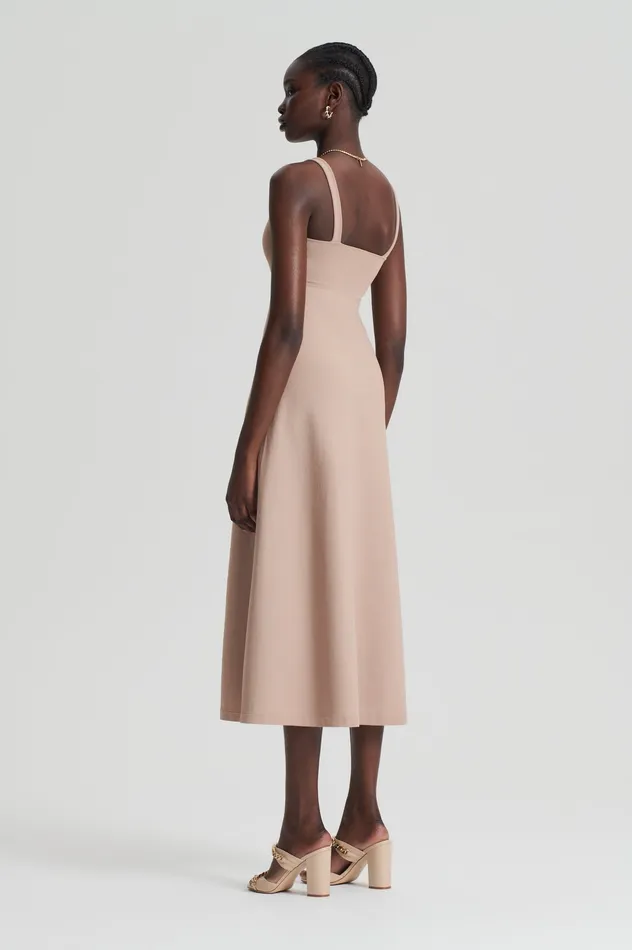 Women CREPE KNIT SQUARE NECK DRESS OAT Dresses Scanlan Theodore