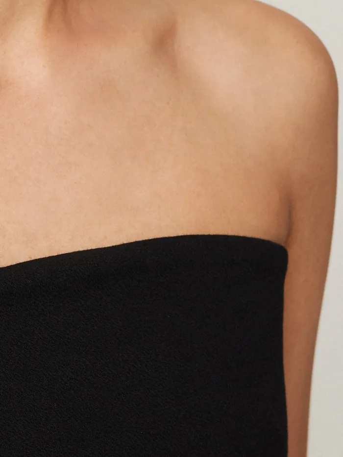 Women Crepe Ponte Jersey Strapless Top Black Jigsaw Party