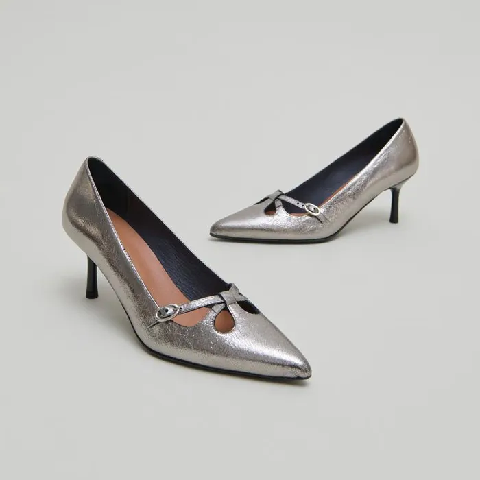 Women Crossstrap Pumps Dark Silver JONAK Pumps