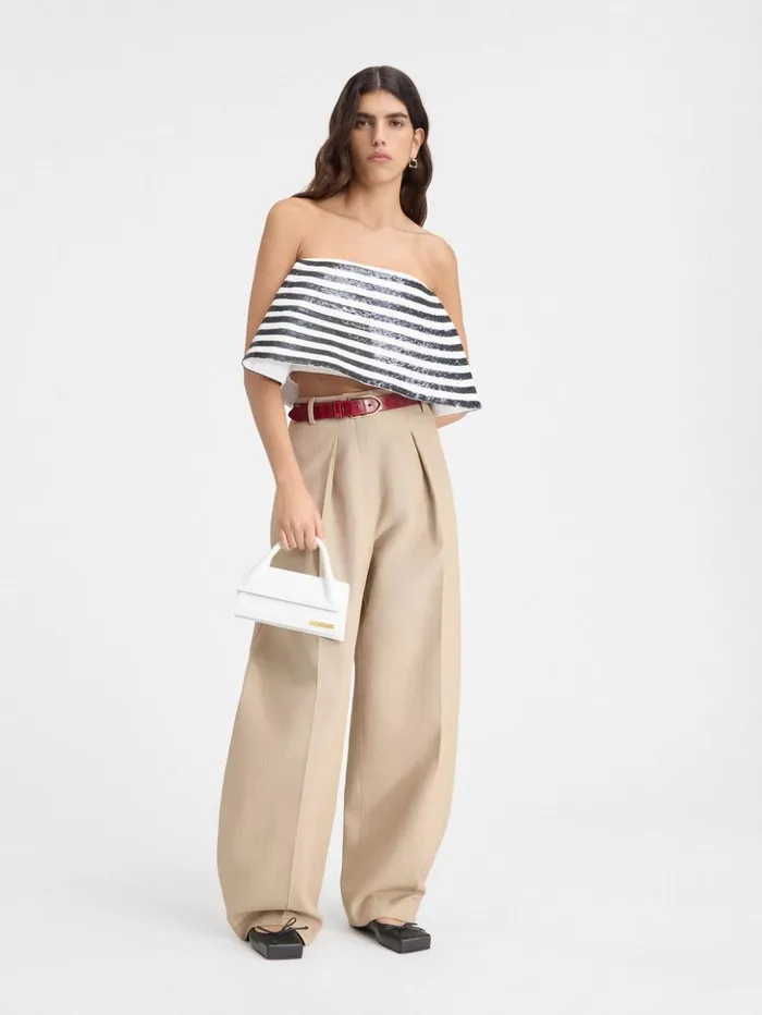 Women Crossbody and Handbags JACQUEMUS The Long Chiquito White Women Crossbody and Handbags JACQUEMUS The Long Chiquito White