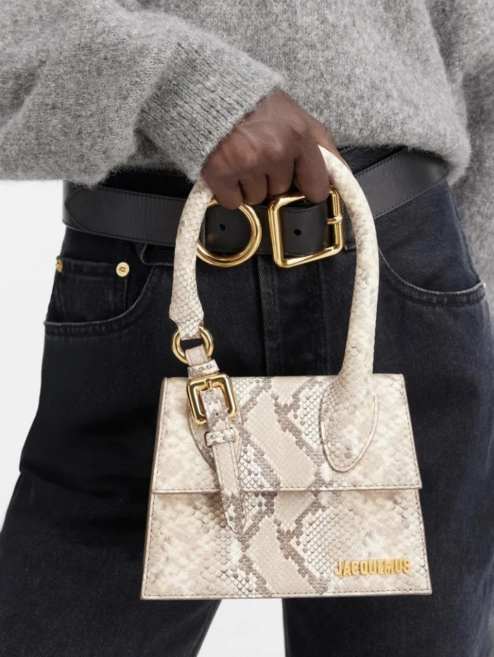 Women Crossbody and Handbags JACQUEMUS The Medium Chiquito With Buckle Beige