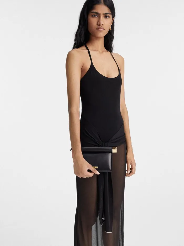Women Crossbody and Handbags JACQUEMUS The Small Rond Carr Clutch Black