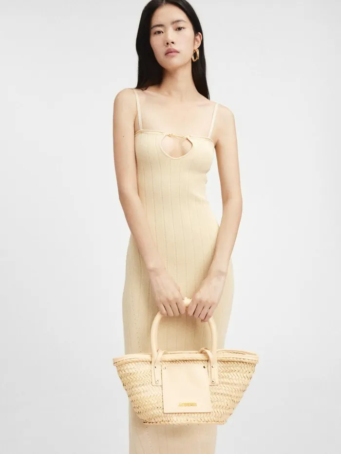 Women Crossbody and Handbags JACQUEMUS The Small Soli Basket Ivory