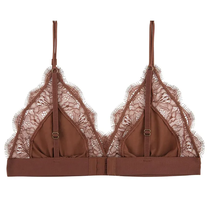 Women Cup A To D Love Stories Love Lace Bralette Dark Brown