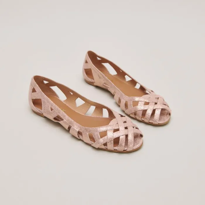 Women Cutout Ballet Flats Copper JONAK Ballet Flats