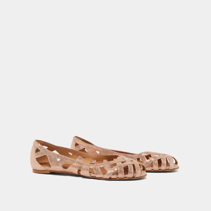 Women Cutout Ballet Flats Copper JONAK Ballet Flats
