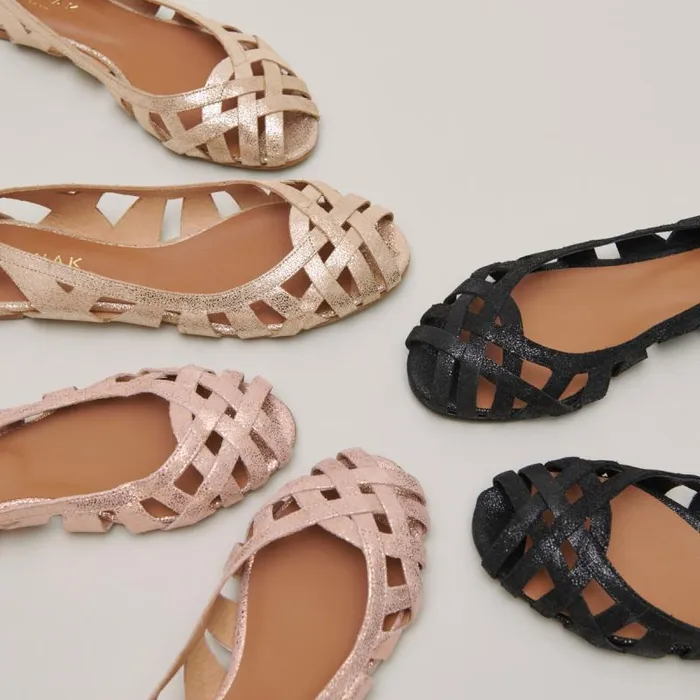 Women Cutout Ballet Flats Copper JONAK Ballet Flats