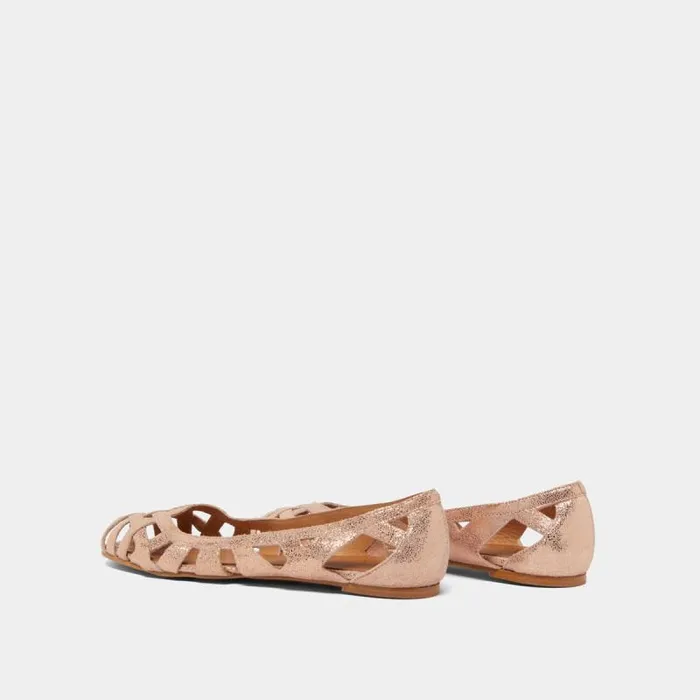 Women Cutout Ballet Flats Copper JONAK Ballet Flats