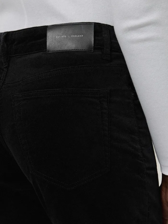 Women Delmont Velvet Tapered Jean Black Jigsaw Trousers