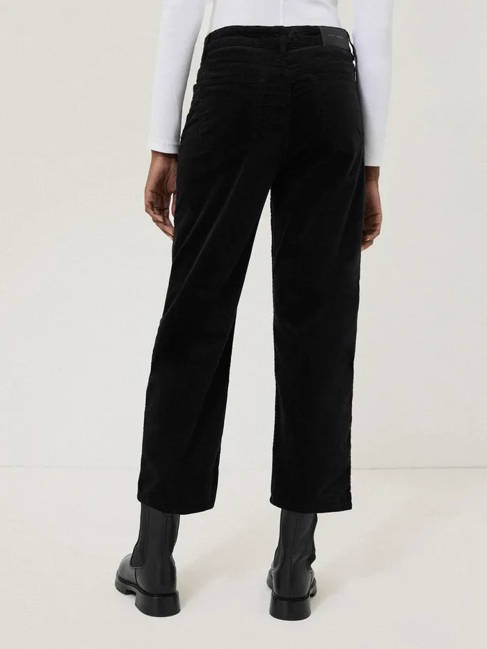 Women Delmont Velvet Tapered Jean Black Jigsaw Trousers