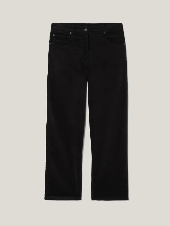 Women Delmont Velvet Tapered Jean Black Jigsaw Trousers
