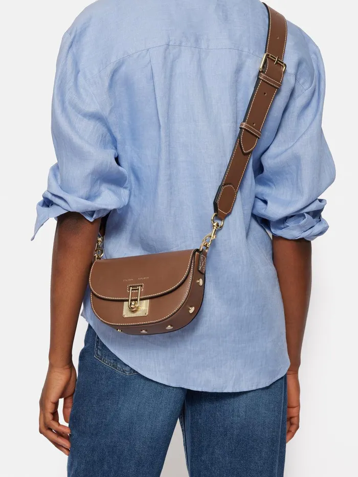 Women Denbigh Studded Leather Bag Tan Jigsaw Leather