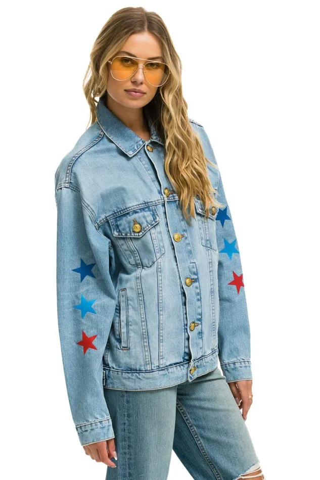 Women Denim Aviator Nation AVIATOR NATION OVERSIZED CONCERT DENIM JACKET 8211 SUPER LIGHT Women Denim Aviator Nation AVIATOR NATION OVERSIZED CONCERT DENIM JACKET 8211 SUPER LIGHT