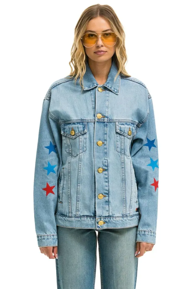 Women Denim Aviator Nation AVIATOR NATION OVERSIZED CONCERT DENIM JACKET 8211 SUPER LIGHT Women Denim Aviator Nation AVIATOR NATION OVERSIZED CONCERT DENIM JACKET 8211 SUPER LIGHT