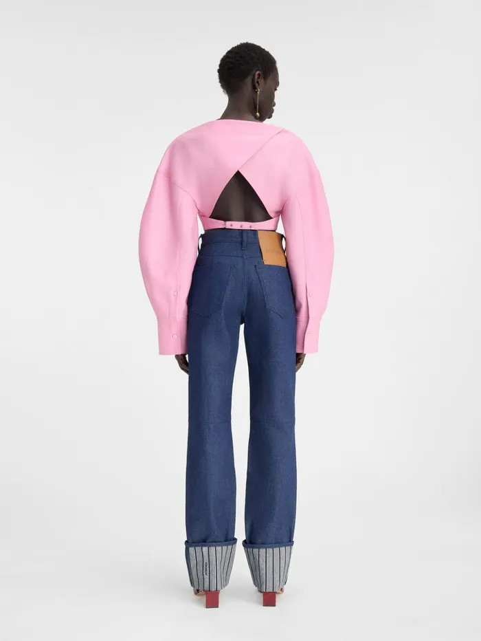 Women Denim JACQUEMUS The Straight DeNmes Denim Pants Navy Navy Stripes