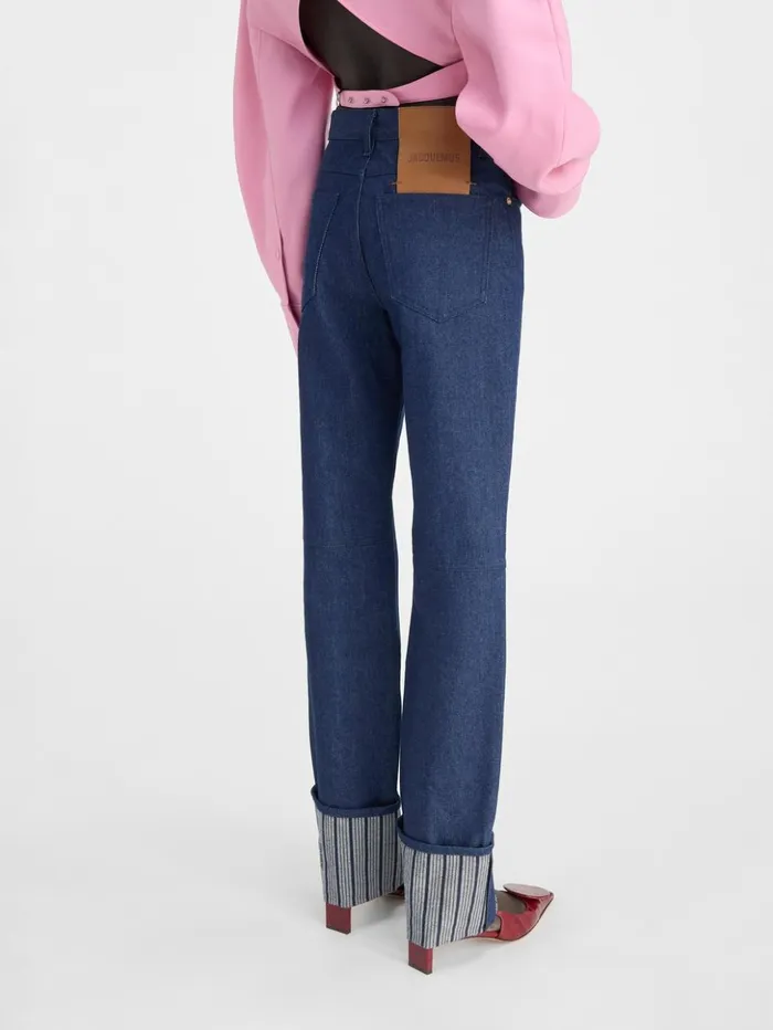 Women Denim JACQUEMUS The Straight DeNmes Denim Pants Navy Navy Stripes