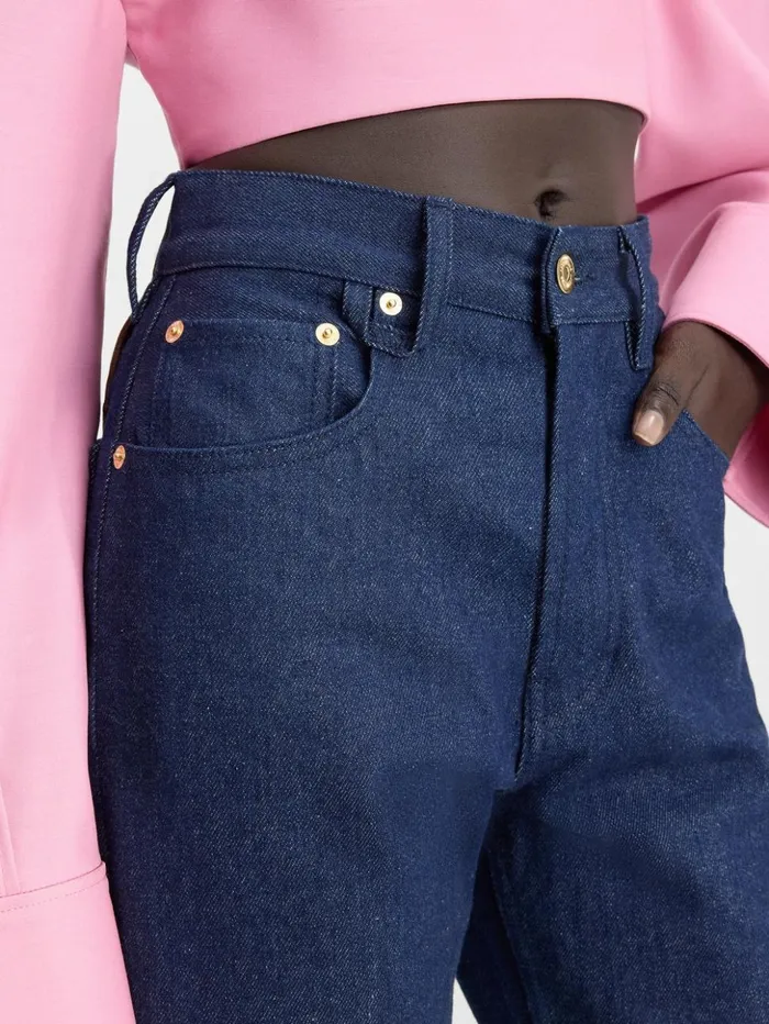Women Denim JACQUEMUS The Straight DeNmes Denim Pants Navy Navy Stripes