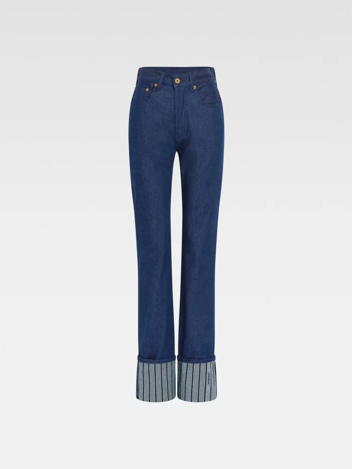 Women Denim JACQUEMUS The Straight DeNmes Denim Pants Navy Navy Stripes