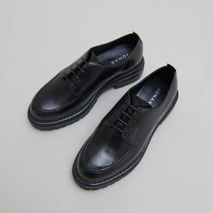 Women Derbies With Notched Soles Black JONAK Derbies Oxfords