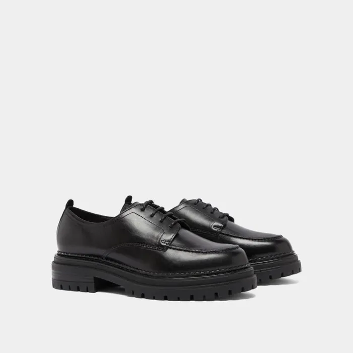 Women Derbies With Notched Soles Black JONAK Derbies Oxfords