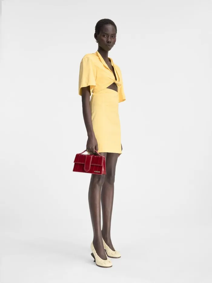 Women Dresses and Skirts JACQUEMUS The Bahia Tshirt Dress Light Yellow Women Dresses and Skirts JACQUEMUS The Bahia Tshirt Dress Light Yellow