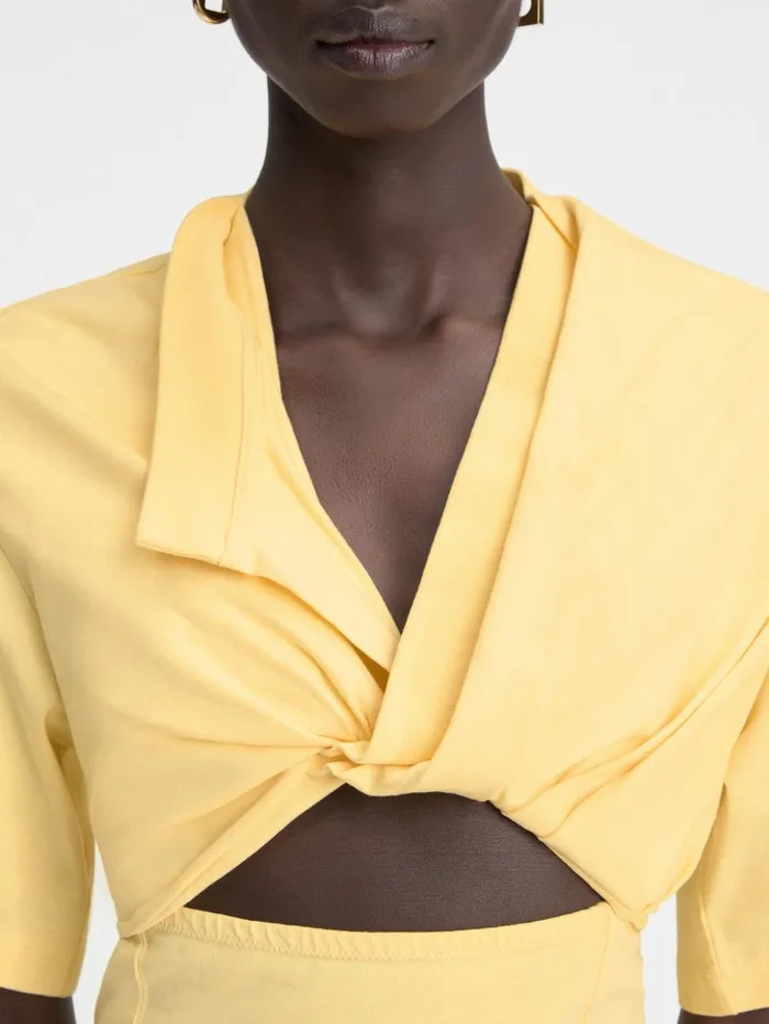 Women Dresses and Skirts JACQUEMUS The Bahia Tshirt Dress Light Yellow Women Dresses and Skirts JACQUEMUS The Bahia Tshirt Dress Light Yellow