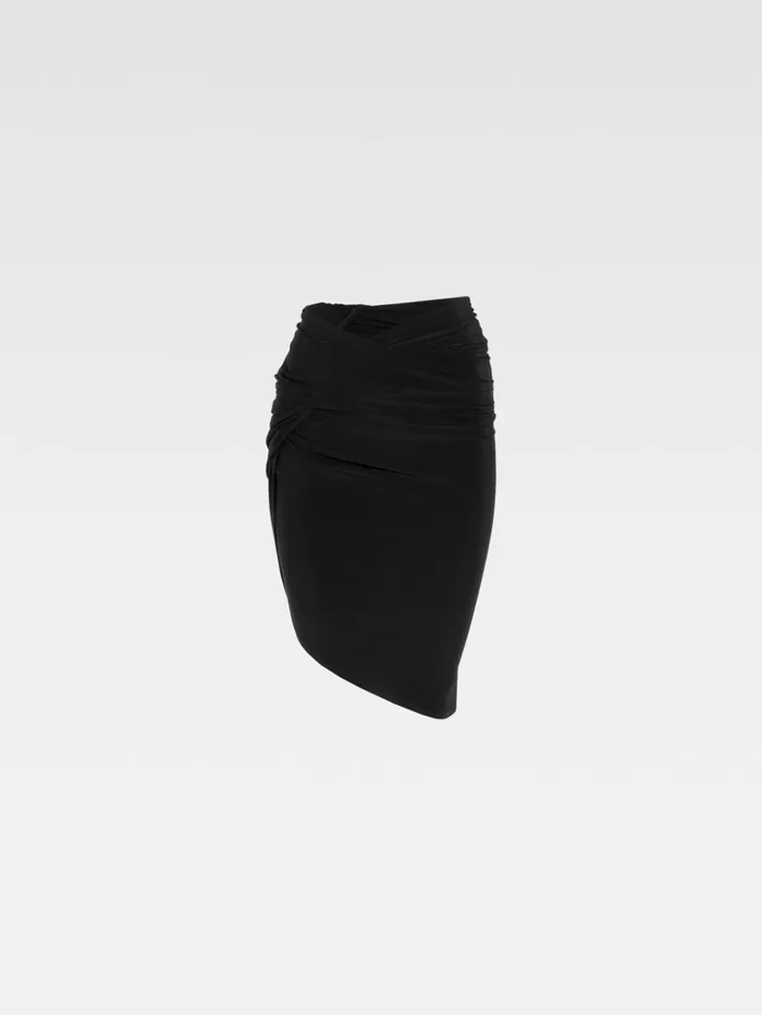 Women Dresses and Skirts JACQUEMUS The Drapeado Mini Skirt Black Women Dresses and Skirts JACQUEMUS The Drapeado Mini Skirt Black