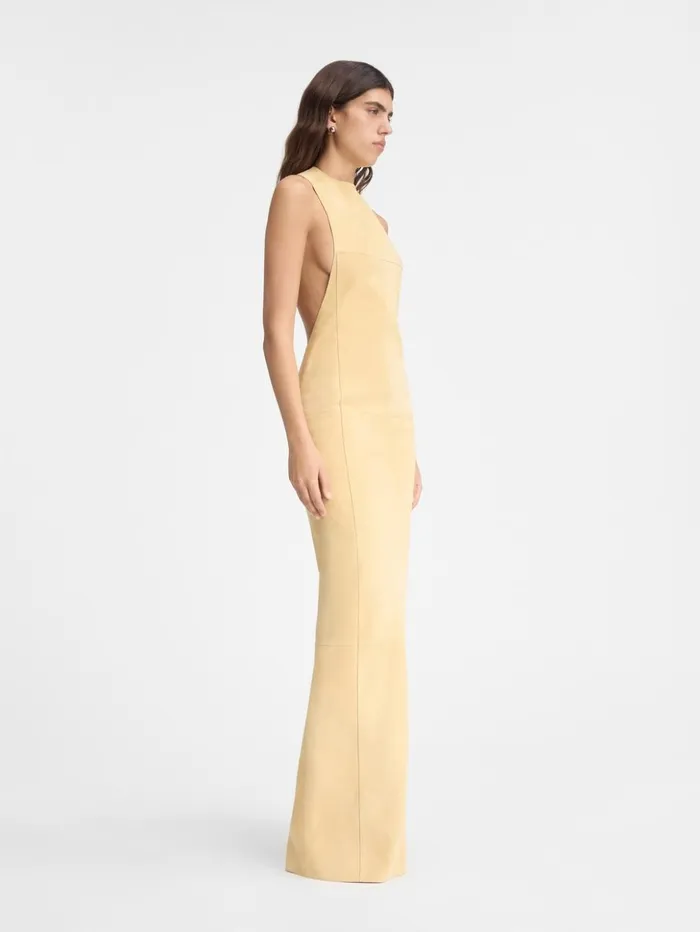 Women Dresses and Skirts JACQUEMUS The Favola Long Dress Beige Women Dresses and Skirts JACQUEMUS The Favola Long Dress Beige