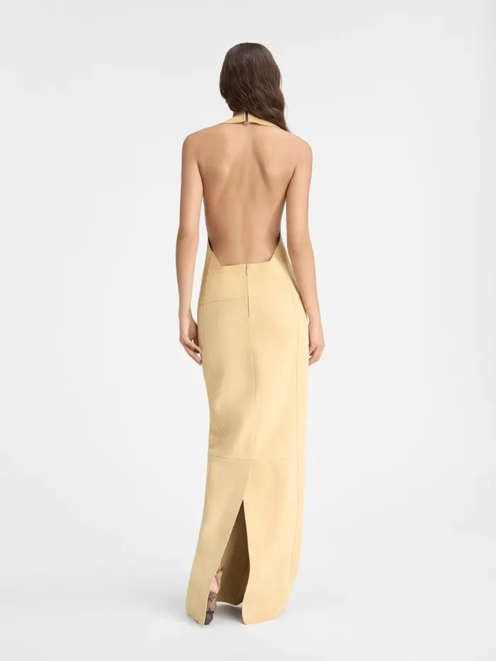Women Dresses and Skirts JACQUEMUS The Favola Long Dress Beige Women Dresses and Skirts JACQUEMUS The Favola Long Dress Beige