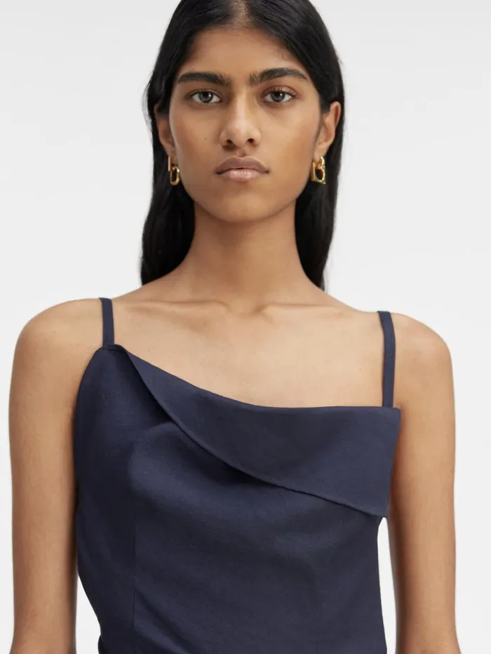 Women Dresses and Skirts JACQUEMUS The Saudade Long Dress Dark Navy Women Dresses and Skirts JACQUEMUS The Saudade Long Dress Dark Navy
