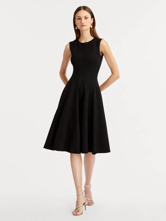 Women Dresses Oscar De La Renta Curved Seam Detail Dress Black Women Dresses Oscar De La Renta Curved Seam Detail Dress Black