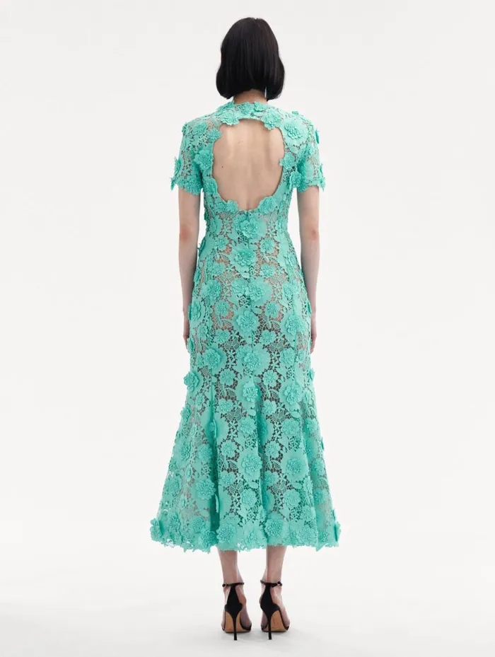 Women Dresses Oscar De La Renta Floral Guipure Cocktail Dress Soft Mint