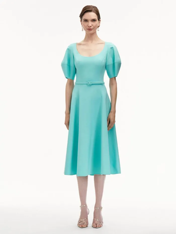 Women Dresses Oscar De La Renta Puff Sleeve Wool Dress Soft Mint