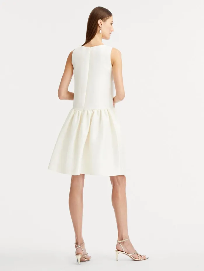 Women Dresses Oscar De La Renta Silk Drop Waist Cocktail Dress Ivory Women Dresses Oscar De La Renta Silk Drop Waist Cocktail Dress Ivory