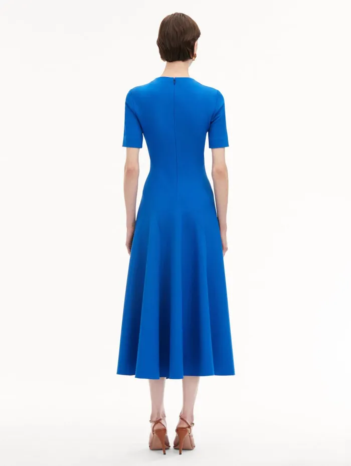 Women Dresses Oscar De La Renta Wave Detail Midi Dress Lapis Women Dresses Oscar De La Renta Wave Detail Midi Dress Lapis