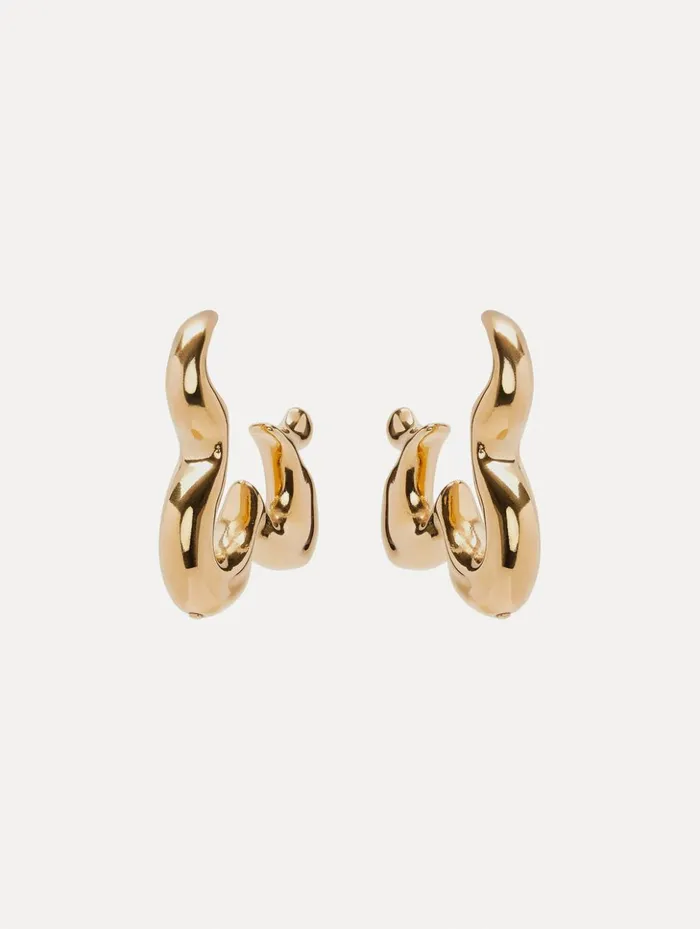 Women Earrings Oscar De La Renta Abstract Flower Hoop Earrings Gold Women Earrings Oscar De La Renta Abstract Flower Hoop Earrings Gold