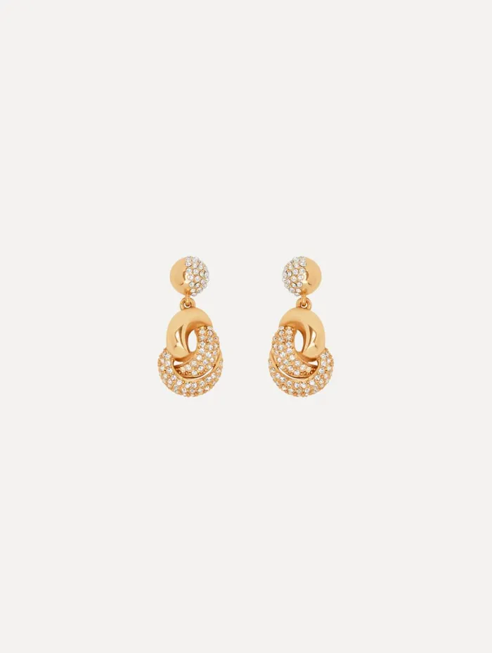 Women Earrings Oscar De La Renta Love Knot Drop Earrings Crystal