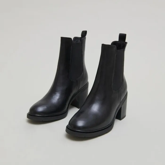 Women Elasticated Ankle Boots With Rounded Toes Black JONAK Ankle Boots Lowboots