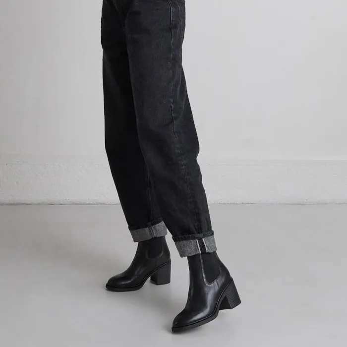 Women Elasticated Ankle Boots With Rounded Toes Black JONAK Ankle Boots Lowboots
